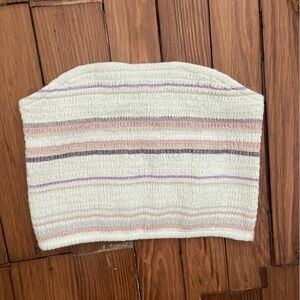 American Eagle Outfitters Cream and Purple Tube Top